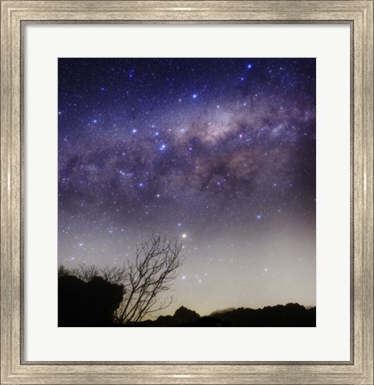 Framed Milky Way above a rural landscape in San Pedro, Argentina Print