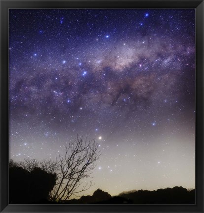 Framed Milky Way above a rural landscape in San Pedro, Argentina Print