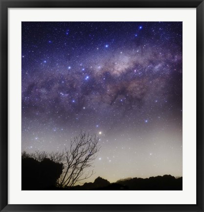 Framed Milky Way above a rural landscape in San Pedro, Argentina Print