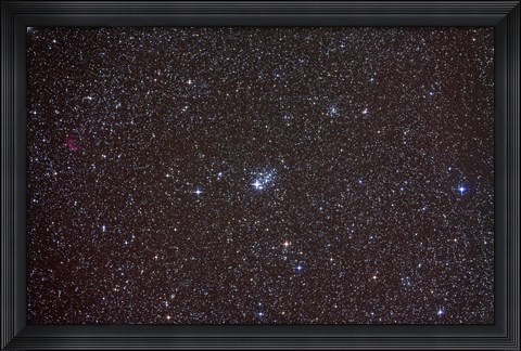 Framed Open cluster NGC 457 in the constellation Cassiopeia Print