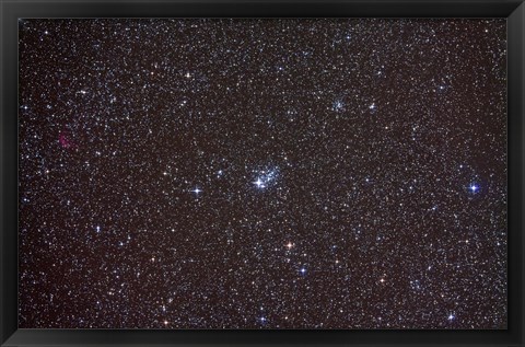 Framed Open cluster NGC 457 in the constellation Cassiopeia Print