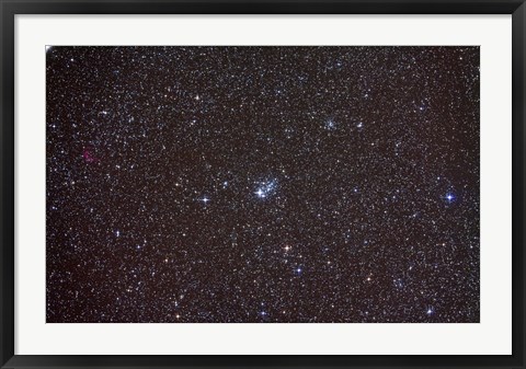 Framed Open cluster NGC 457 in the constellation Cassiopeia Print