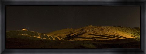 Framed Starry night sky and green shadows, Zanjan Province, Iran Print
