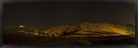 Framed Starry night sky and green shadows, Zanjan Province, Iran Print