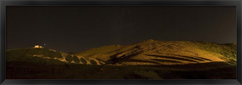 Framed Starry night sky and green shadows, Zanjan Province, Iran Print