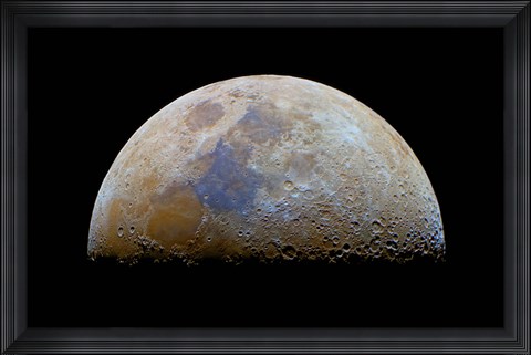 Framed moon with the transient Lunar-X visible at the terminator Print