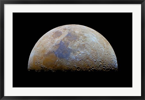 Framed moon with the transient Lunar-X visible at the terminator Print