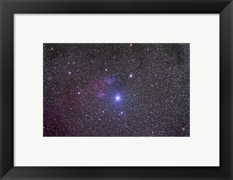 Framed IC 59 and IC 62 faint reflection nebulae near Gamma Cassiopeia Print