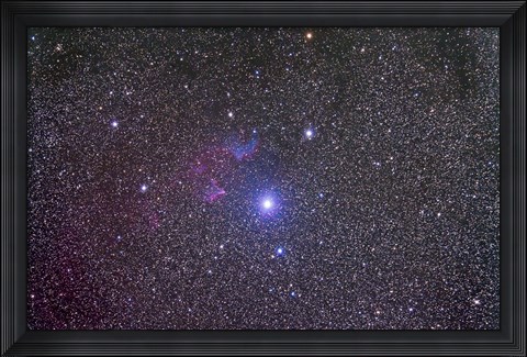 Framed IC 59 and IC 62 faint reflection nebulae near Gamma Cassiopeia Print