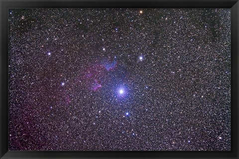 Framed IC 59 and IC 62 faint reflection nebulae near Gamma Cassiopeia Print