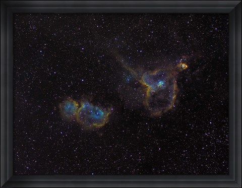 Framed Heart and Soul Nebulae Print