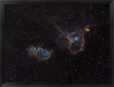 Framed Heart and Soul Nebulae Print