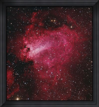 Framed Messier 17, The Swan Nebula in Sagittarius Print