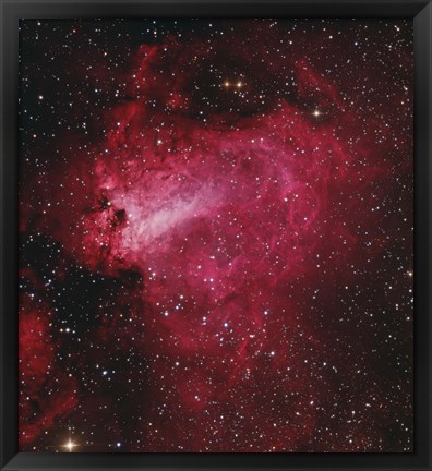 Framed Messier 17, The Swan Nebula in Sagittarius Print