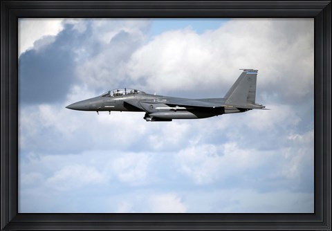 Framed United States Air Force F-15 Strike Eagle in flight Print