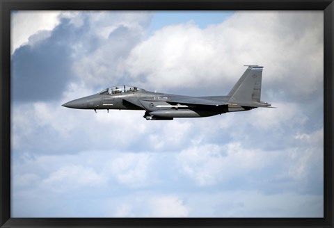 Framed United States Air Force F-15 Strike Eagle in flight Print