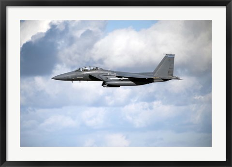 Framed United States Air Force F-15 Strike Eagle in flight Print