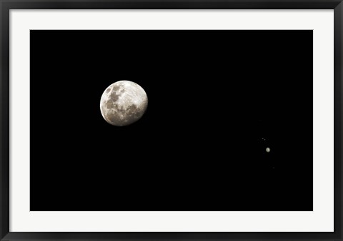 Framed Earth&#39;s moon and Jupiter separated by six degrees Print