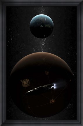 Framed Artist&#39;s concept illustrating the laws of asstrodynamics Print