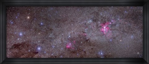 Framed Mosaic of the Carina Nebula and Crux area in the southern sky Print