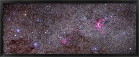 Framed Mosaic of the Carina Nebula and Crux area in the southern sky Print