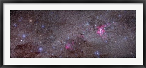Framed Mosaic of the Carina Nebula and Crux area in the southern sky Print