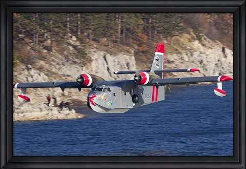 Framed Canadair CL-215-1A10 in flight over Bulgaria Print
