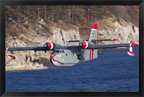 Framed Canadair CL-215-1A10 in flight over Bulgaria Print