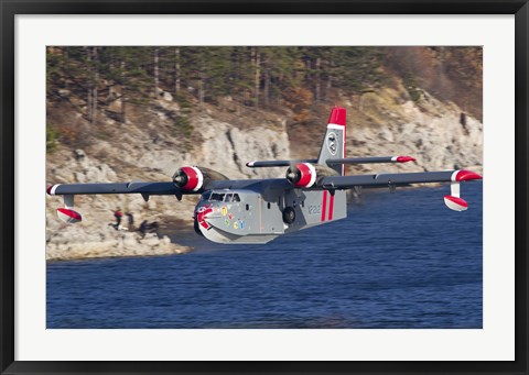 Framed Canadair CL-215-1A10 in flight over Bulgaria Print