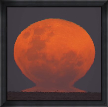 Framed Thunder&#39;s Moon rising over Rio de La Plata, Argentina Print