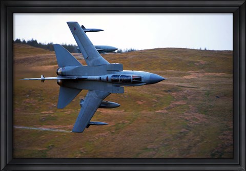 Framed Royal Air Force Tornado GR4 during low fly training in North Wales Print