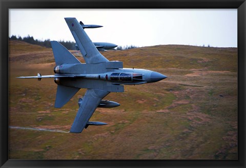 Framed Royal Air Force Tornado GR4 during low fly training in North Wales Print