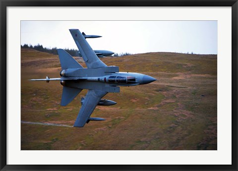 Framed Royal Air Force Tornado GR4 during low fly training in North Wales Print