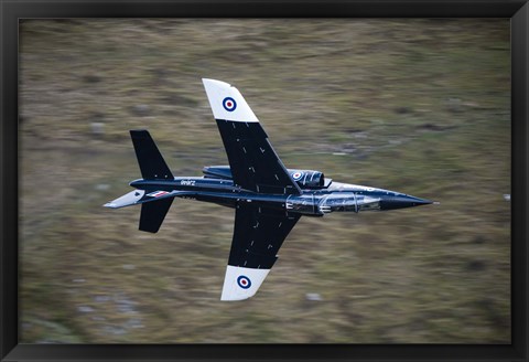 Framed Alpha Jet of the Royal Air Force low level flying over North Wales Print