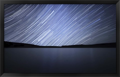 Framed Star trails of the celestial equator in Somuncura, Argentina Print