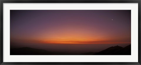 Framed Panoramic view of Las Campanas Observatory at twilight, Chile Print