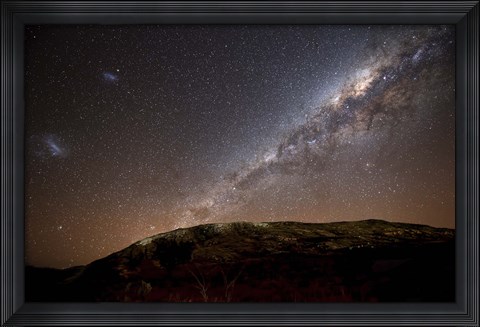 Framed Milky Way rising above the hills of Azul, Argentina Print