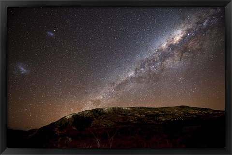 Framed Milky Way rising above the hills of Azul, Argentina Print