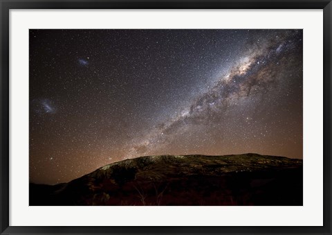 Framed Milky Way rising above the hills of Azul, Argentina Print