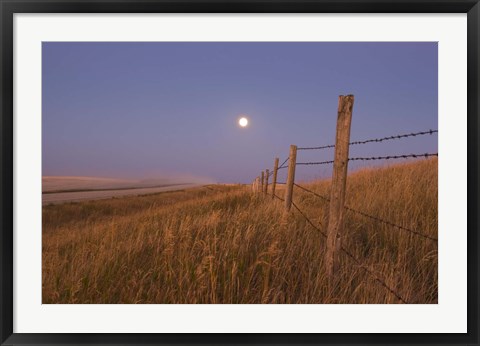 Framed Harvest Moon down the road, Gleichen, Alberta, Canada Print