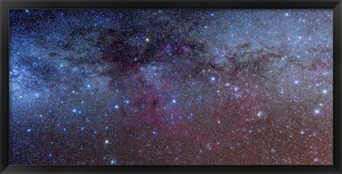 Framed constellations of Puppis and Vela in the southern Milky Way Print