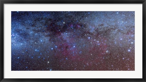 Framed constellations of Puppis and Vela in the southern Milky Way Print