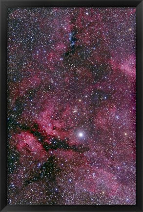 Framed Sadr region of Cygnus around Gamma Cygni Print