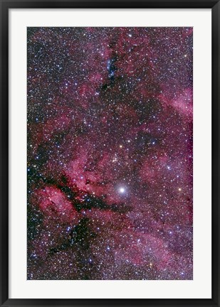 Framed Sadr region of Cygnus around Gamma Cygni Print