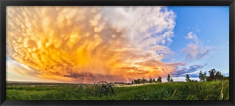 Framed Panoramic view of mammatocumulus clouds, Alberta, Canada Print