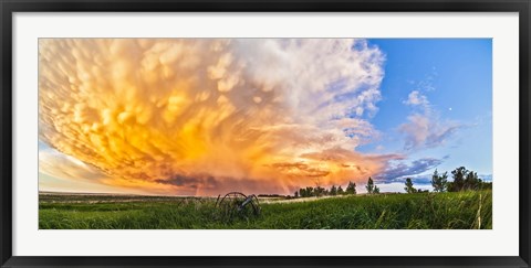 Framed Panoramic view of mammatocumulus clouds, Alberta, Canada Print