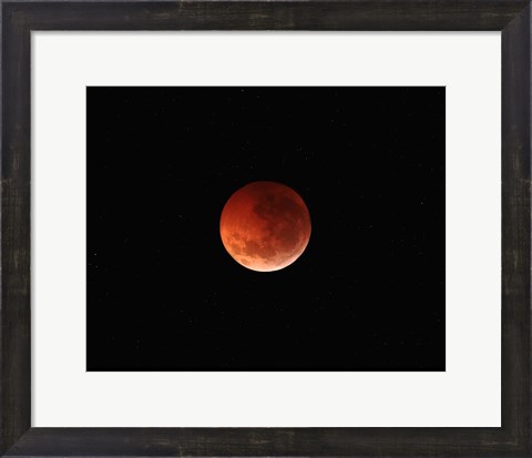 Framed totality phase of a lunar eclipse during the 2010 solstice Print