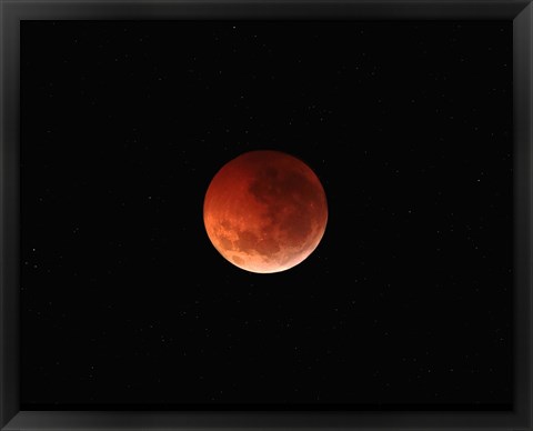 Framed totality phase of a lunar eclipse during the 2010 solstice Print