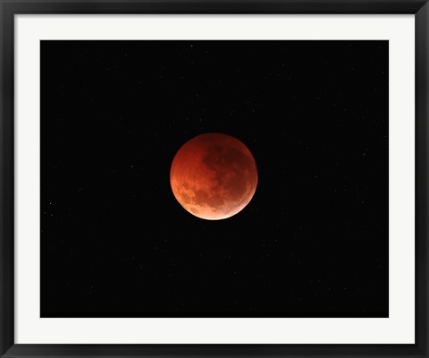 Framed totality phase of a lunar eclipse during the 2010 solstice Print