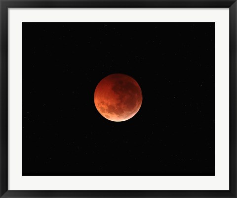 Framed totality phase of a lunar eclipse during the 2010 solstice Print